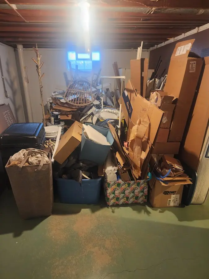 Roll-off dumpster container at job site for 4 Yard Dumpster Rental in Summit Park